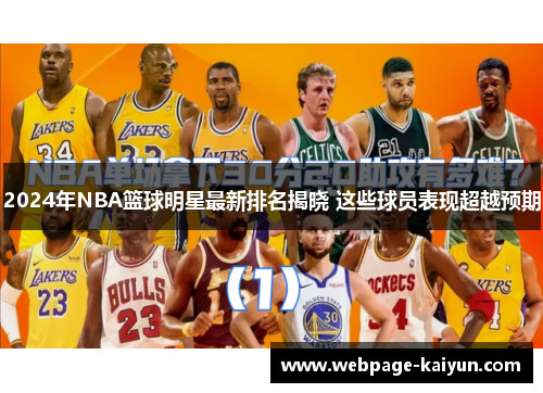 2024年NBA篮球明星最新排名揭晓 这些球员表现超越预期